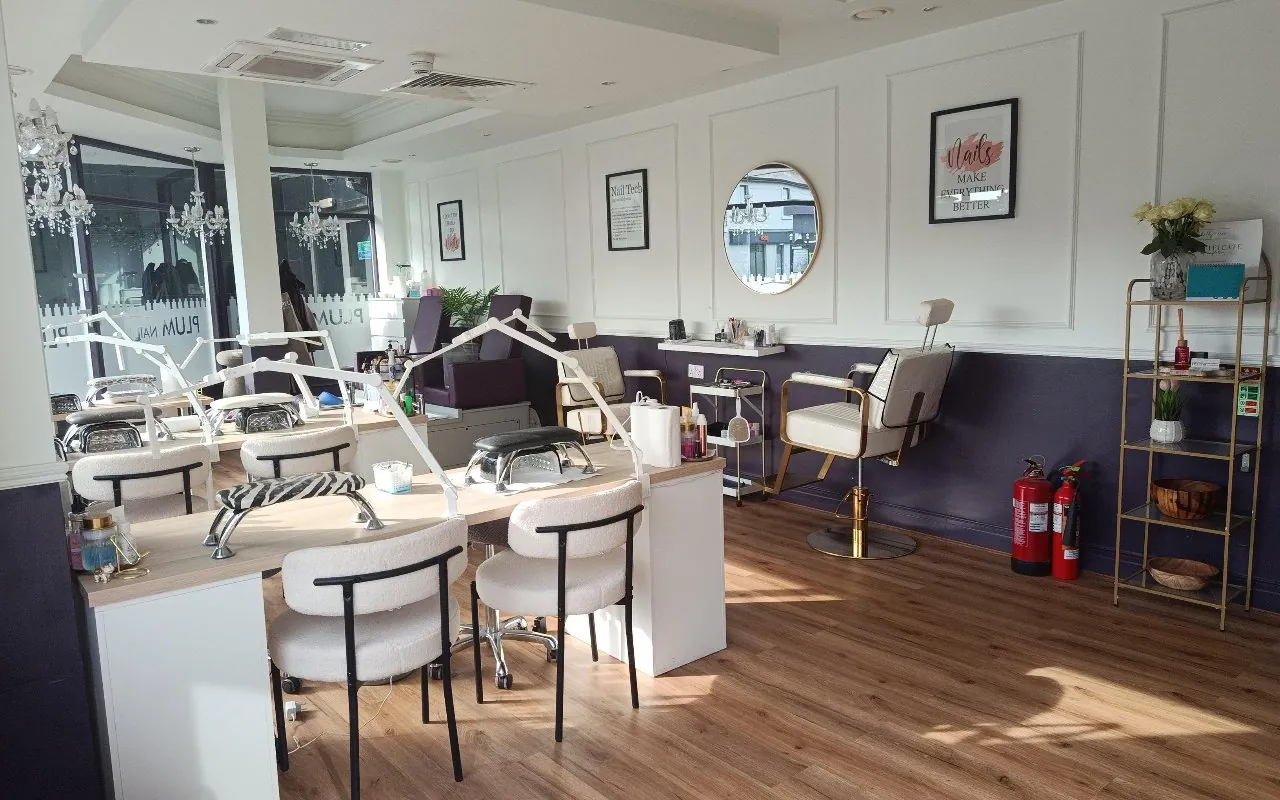 The nail desks at Plum Nail Bar after the 2026 refit