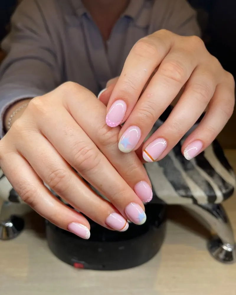 Soft pastel gel nails by Susan